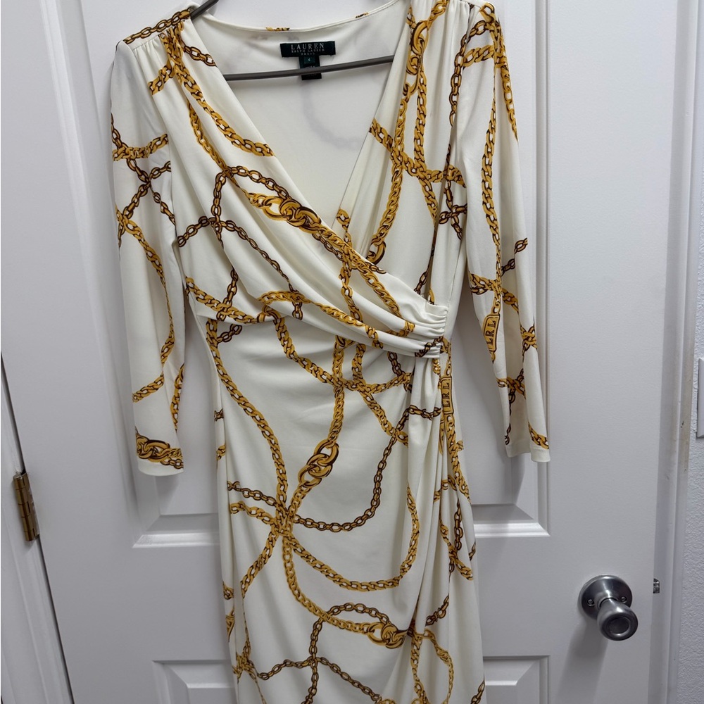 Lauren Ralph Lauren Chain Print Long Sleeve Dress